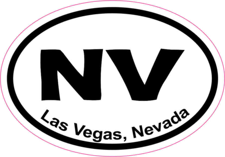 3X2 Oval Las Vegas Nevada Sticker Vinyl Vehicle Window Cities Bumper Stickers