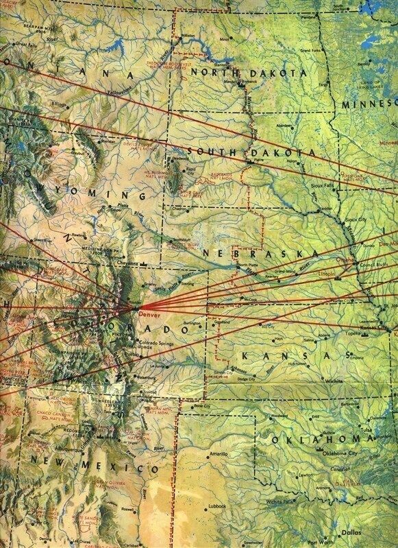 United Airlines Air Atlas 1962 UAL Route Map Caravelle DC-8 Boeing 720