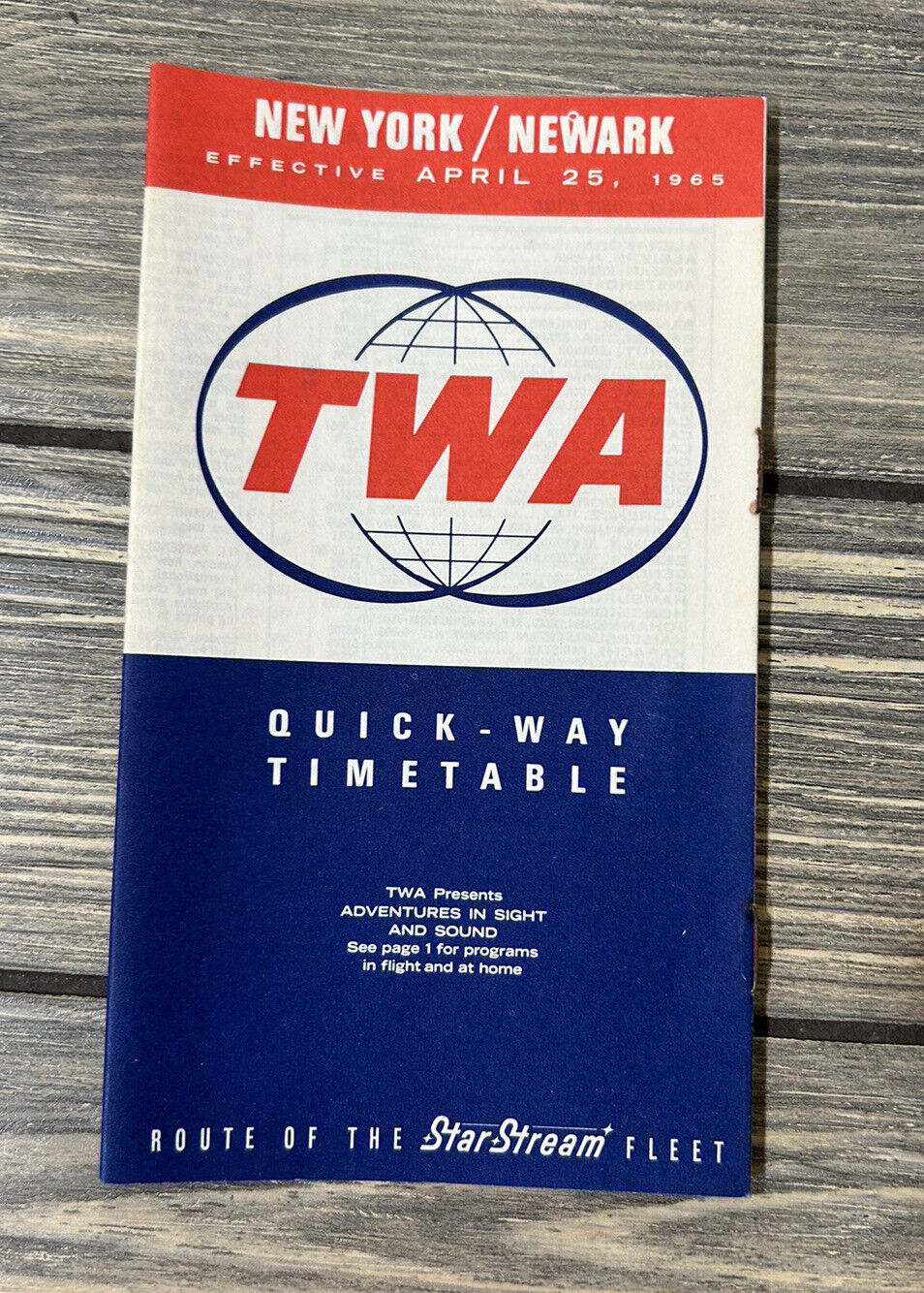 Vintage April 25 1965 TWA Quick Way Timetable New York Newark Pamphlet 