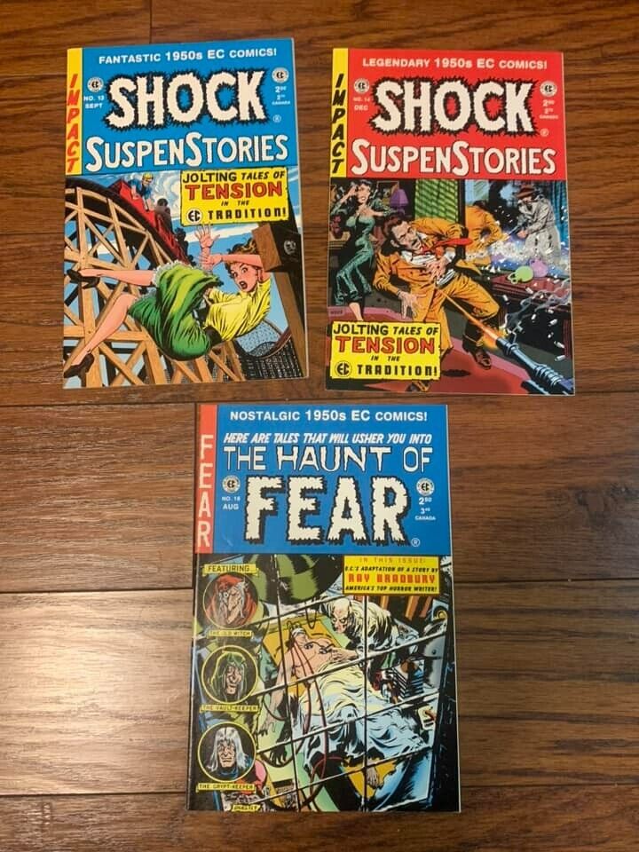 Lot Of (3) SHOCK SUSPENSTORIES HAUNT OF FEAR Gemstone EC Comics Reprints
