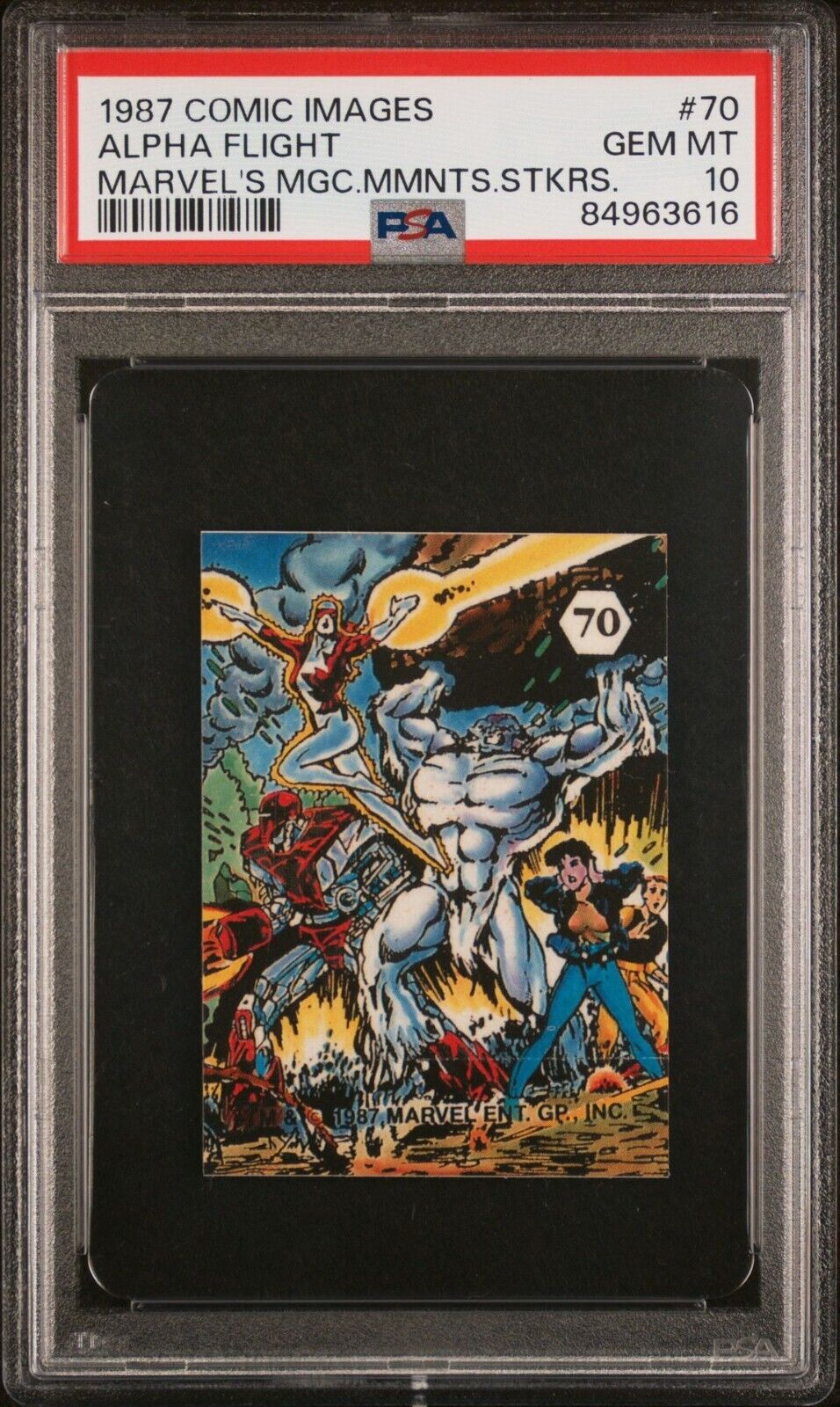 1987 Marvel Universe Stickers #70 Alpha Flight PSA 10