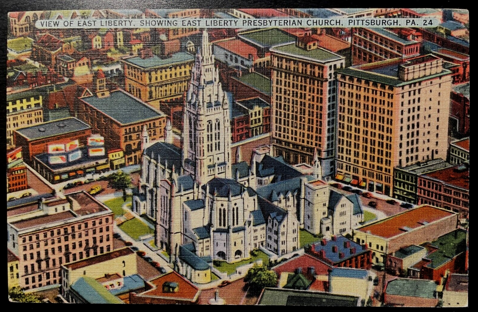 Vintage Postcard 1930s View, East Liberty Presbyterian Church, Pittsburgh, PA