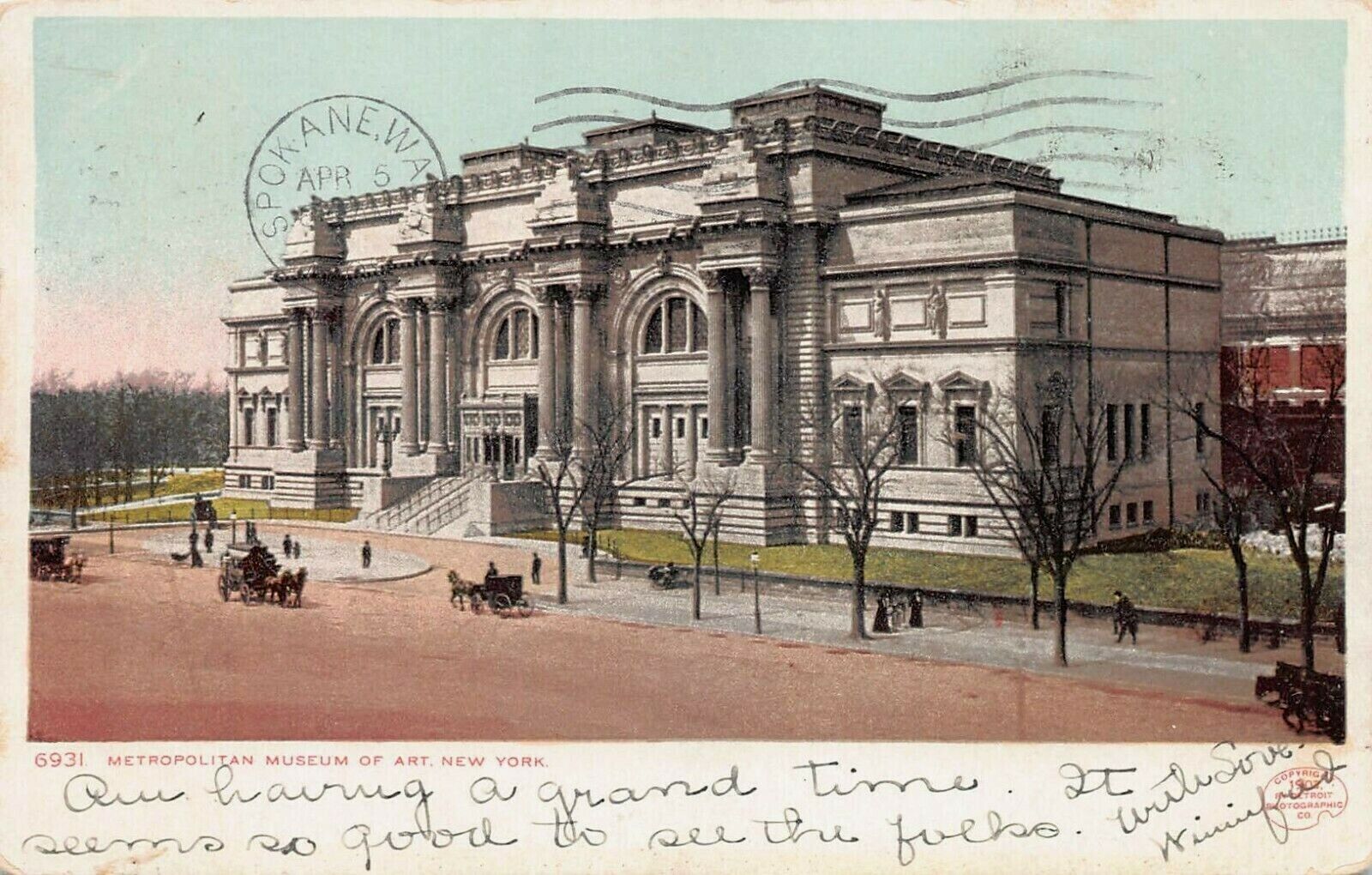 Metropolitan Museum of Art, N.Y.C.,1903 Postcard, Used, Detroit Photographic Co.