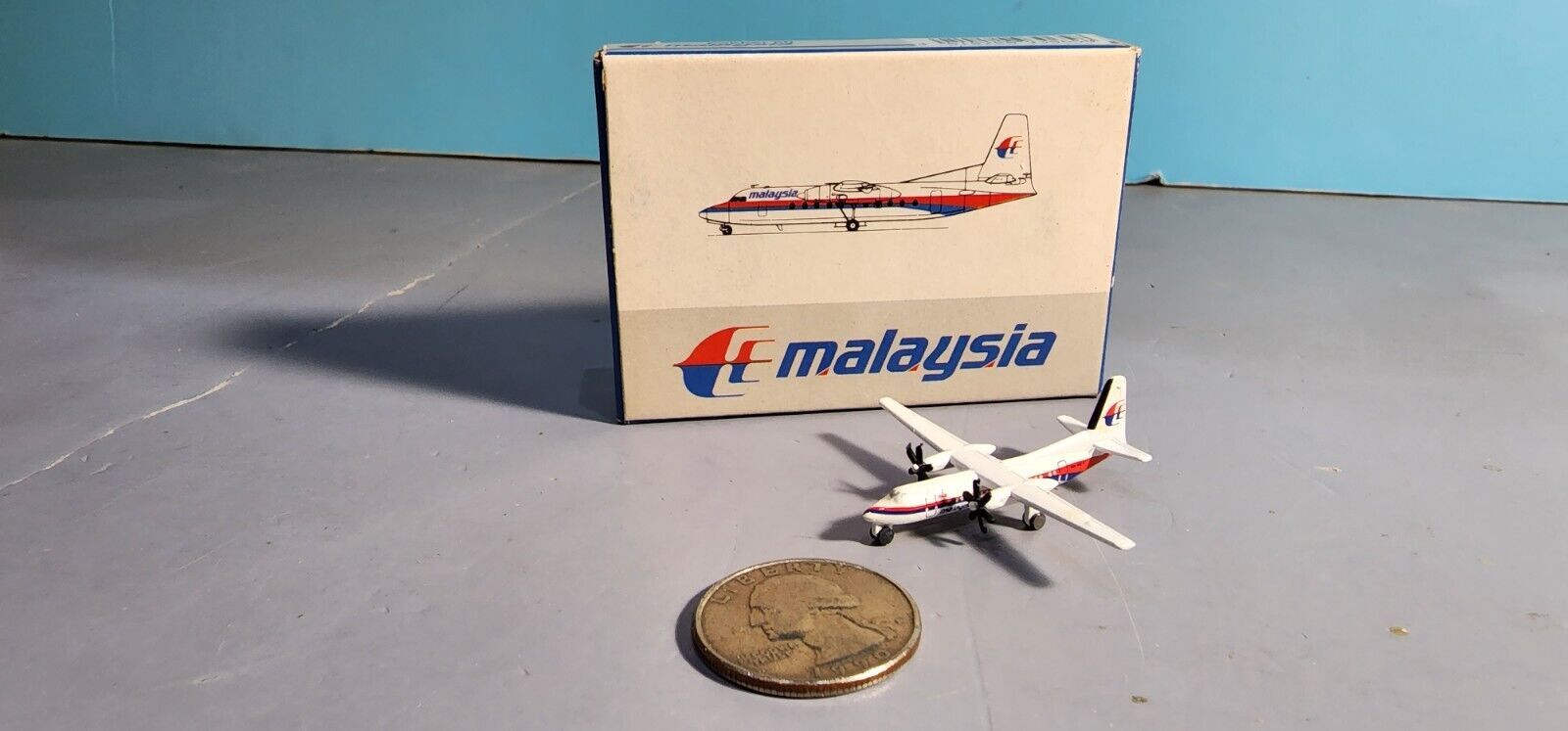 SCHABAK MALAYSIAN AIRLINES FOKKER 50 1:600 SCALE DIECAST METAL MODEL