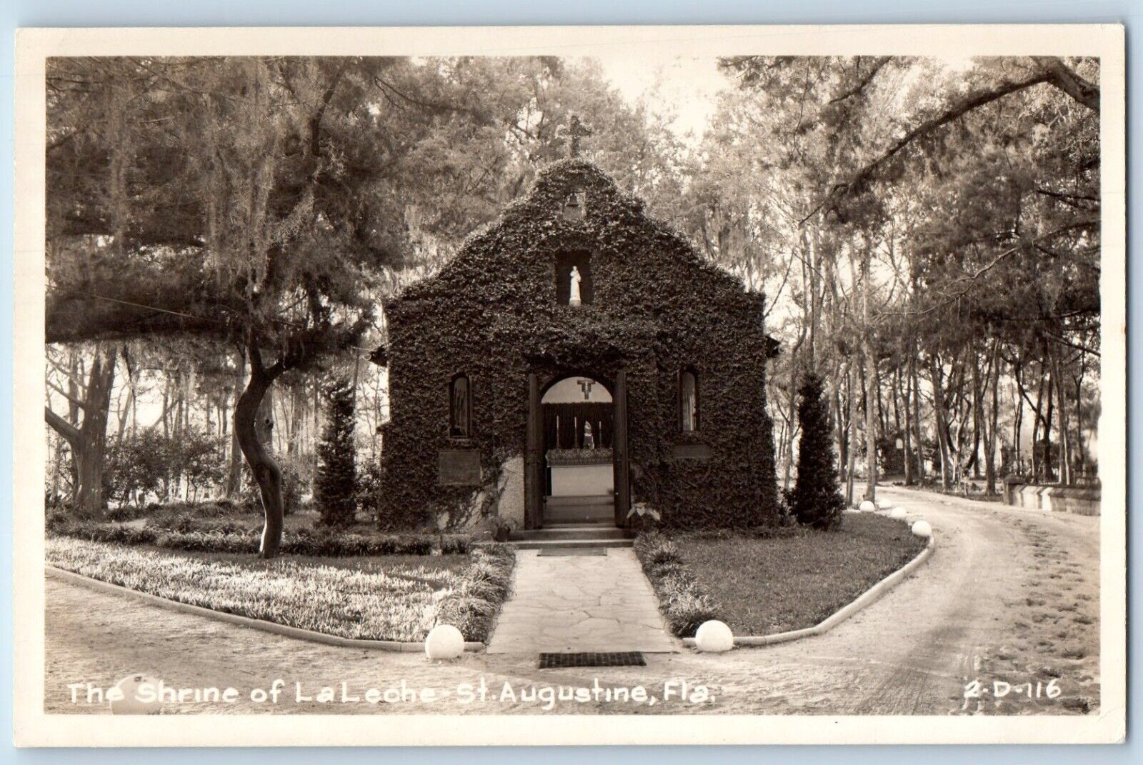 St. Augustine Florida FL Postcard RPPC Photo The Shrine Of La Leche Cline c1940s