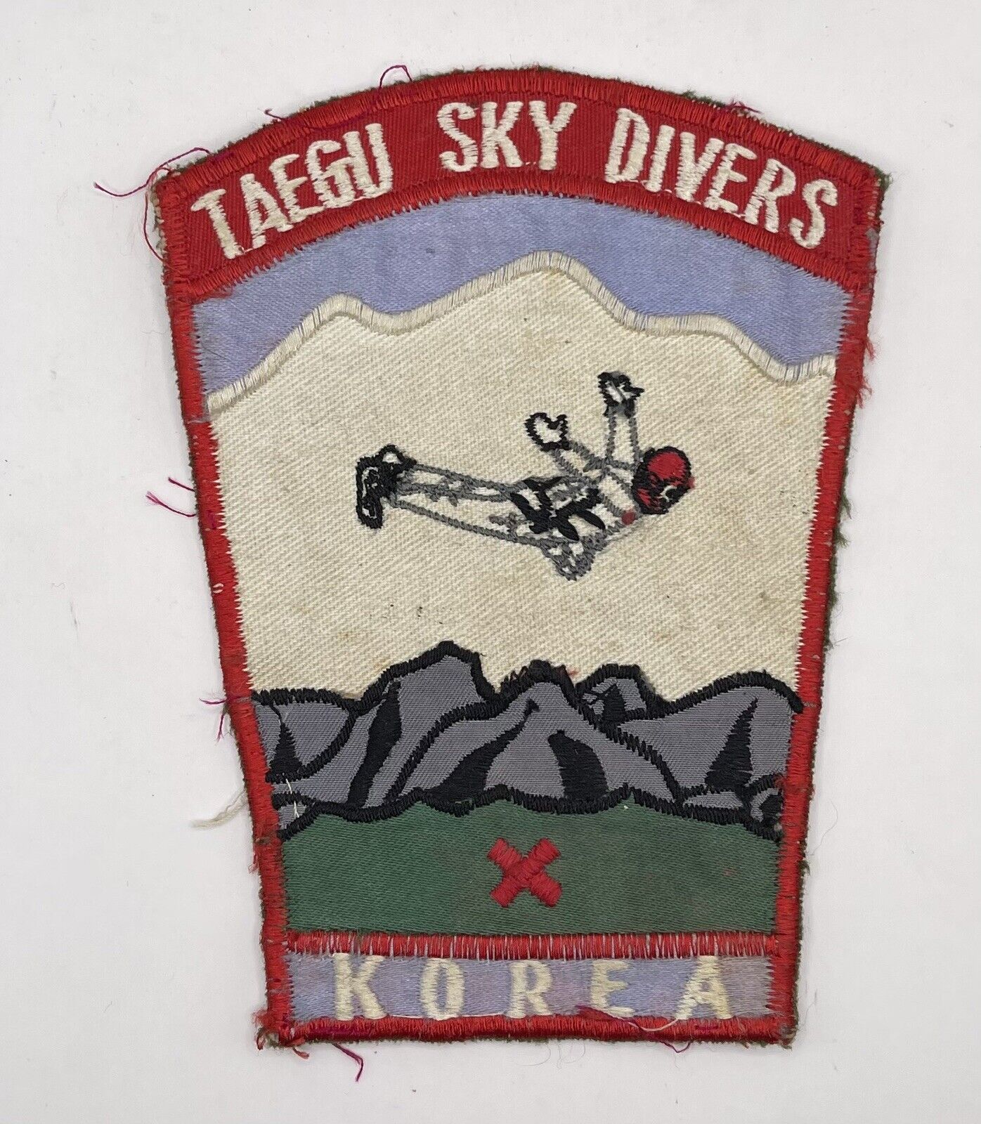 Vintage 1950s-60s US Army Paratrooper Taegu Sky Divers Korea Pocket Patch