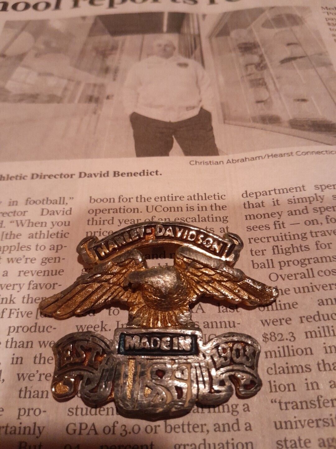 Vintage Harley Davidson Brass Medallion