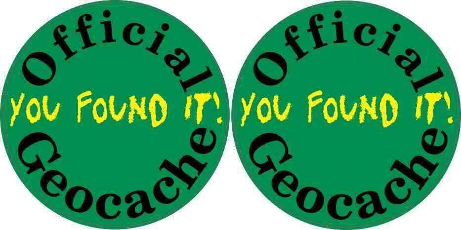 [2x] 3in x 3in You Found It Geocache Stickers Vinyl Hobby Label Decal Sticker