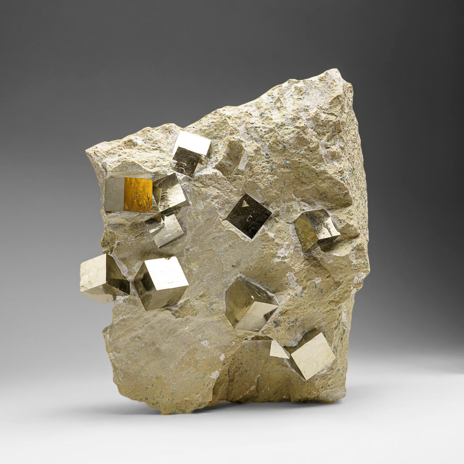 Genuine Pyrite Cubes on Basalt From Navajun, Spain