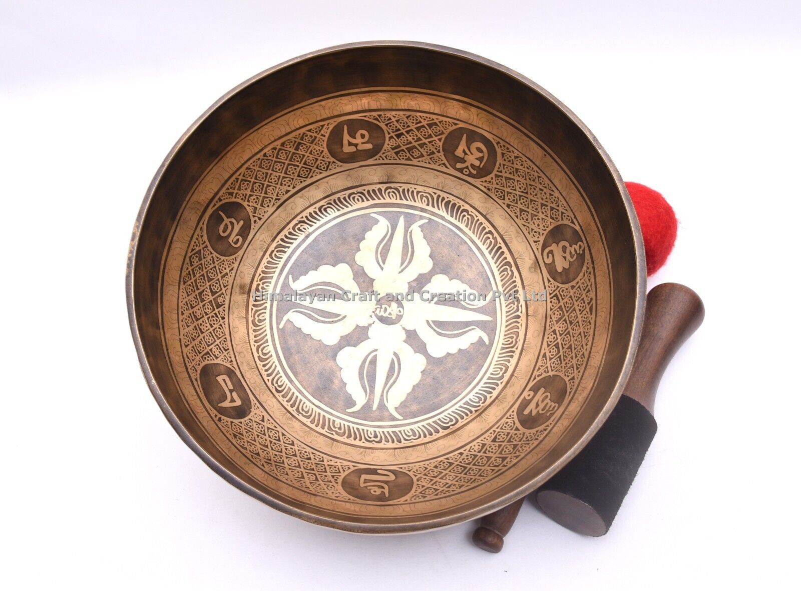 12 inch Tibetan Mantra Carved singing bowls - Large Head therapy Bowls -Medition