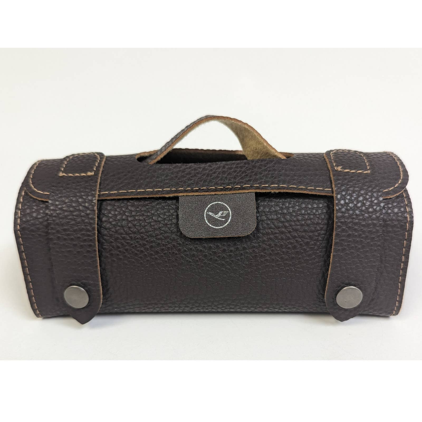 Lufthansa Business Class Brown Faux Leather Amenity Suitcase Pouch