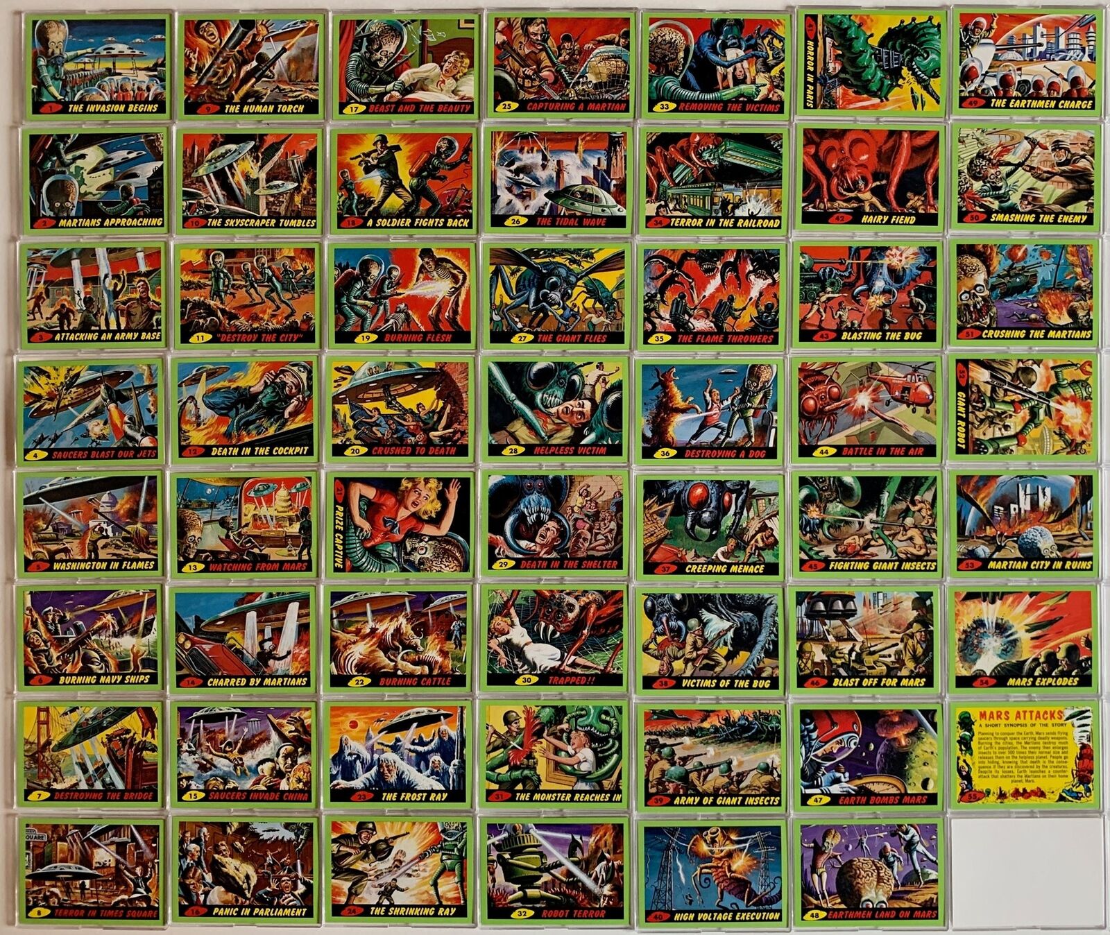 Mars Attacks Green Base Parallel Card Set 55 Cards Topps 2012