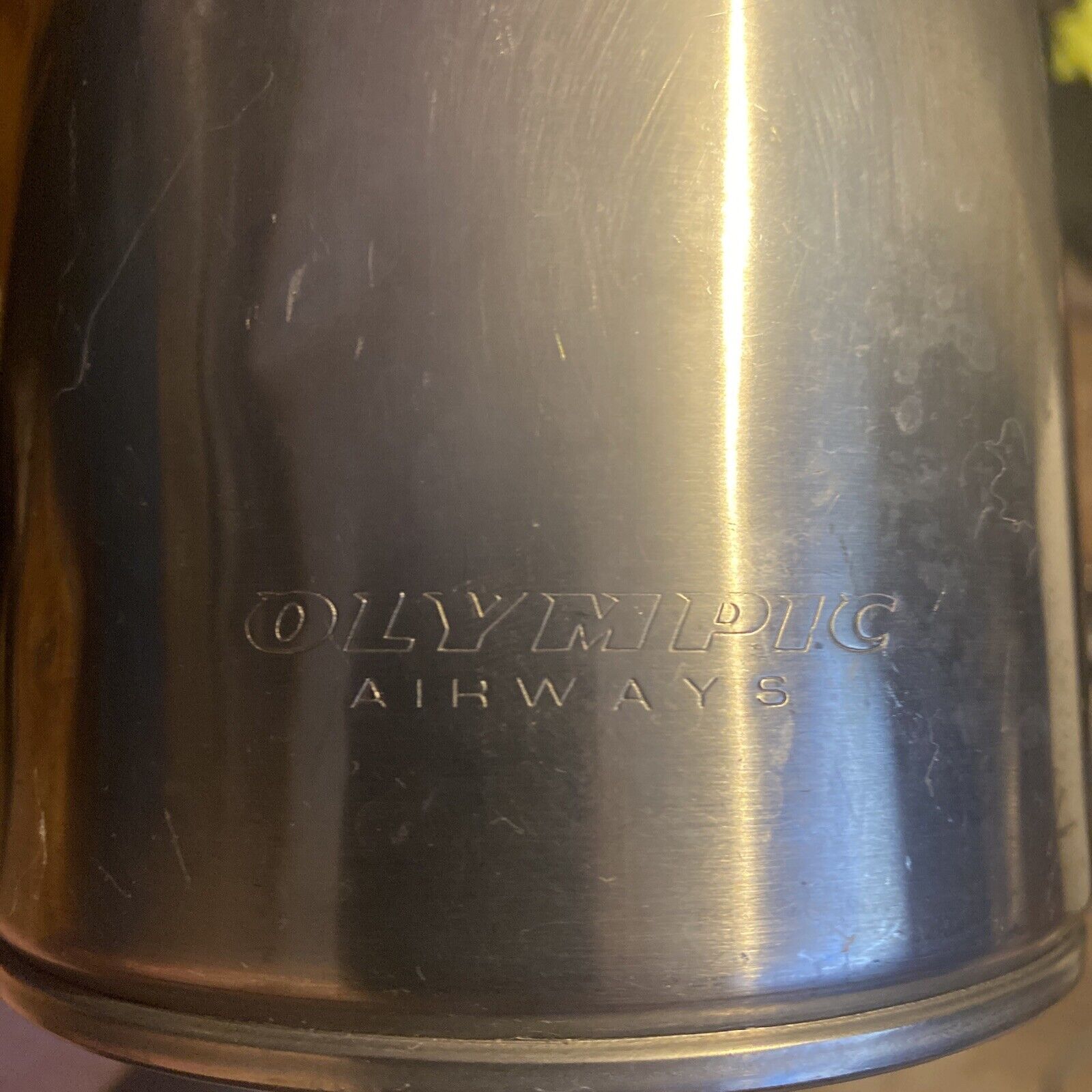Olympic Airways Inflight Drink Pitcher Water Stainless Steel RARE Great Shape