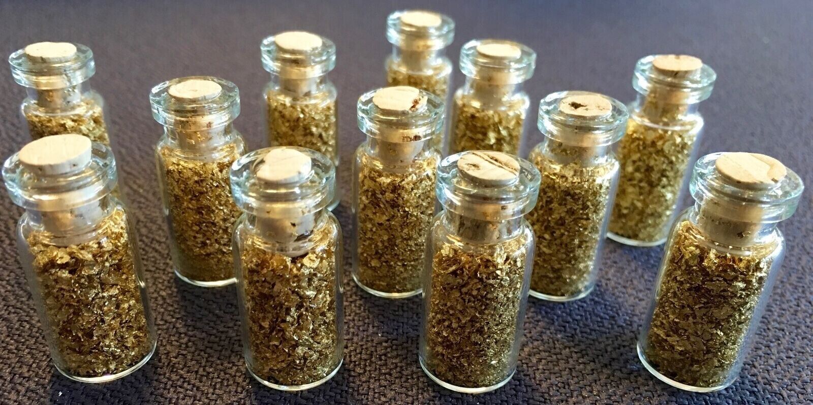 11 Large 2ml Bottles of Gold Leaf Flakes ..... Lowest price online 