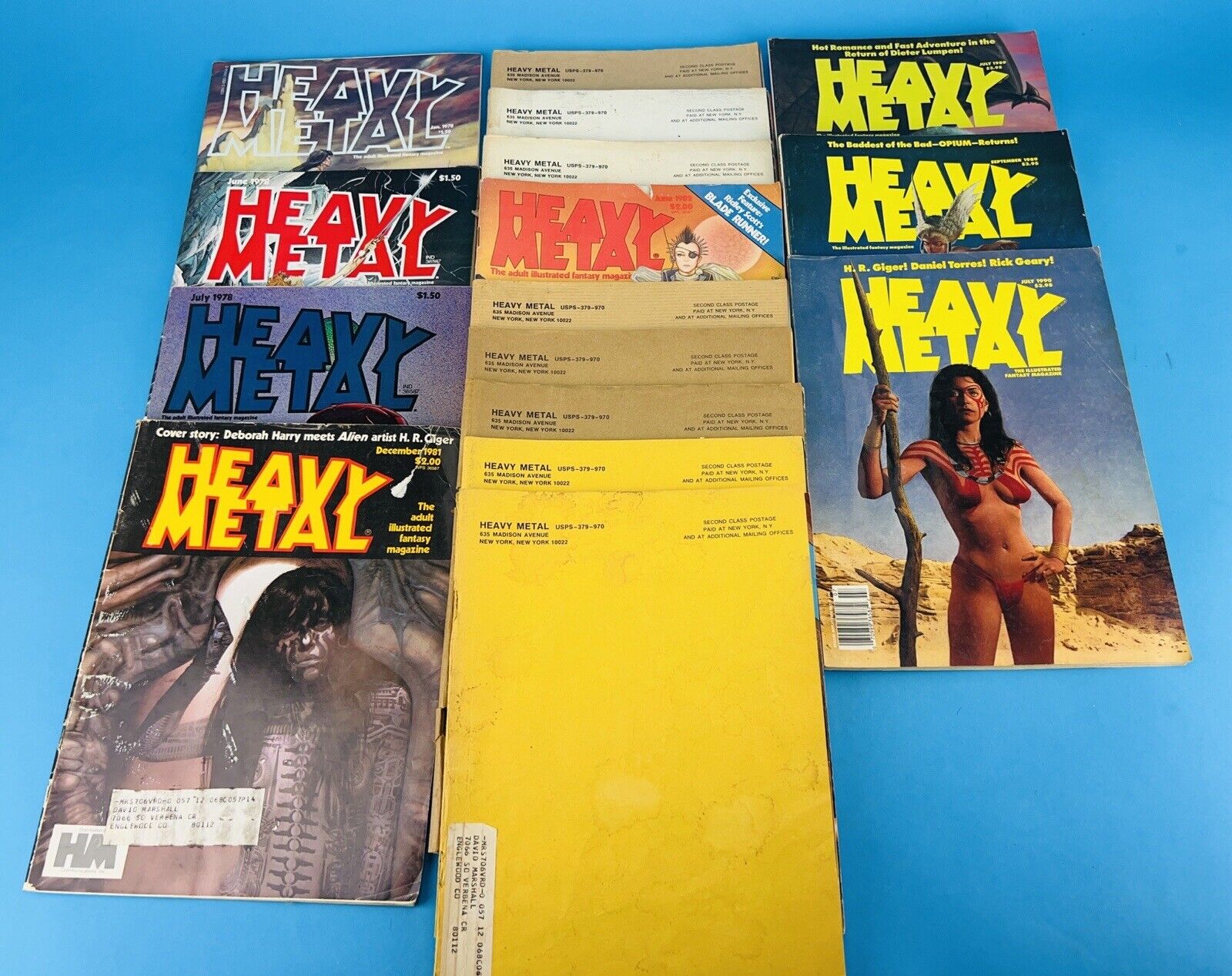 Vintage Heavy Metal Magazine Lot (x17) 1978, 1981, 1982 ,1989, 1990 VG-VG+