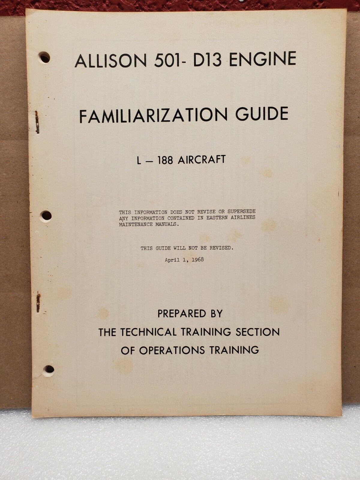 Allison 501-D13 Engine Familiarization Guide L-188 Aircraft