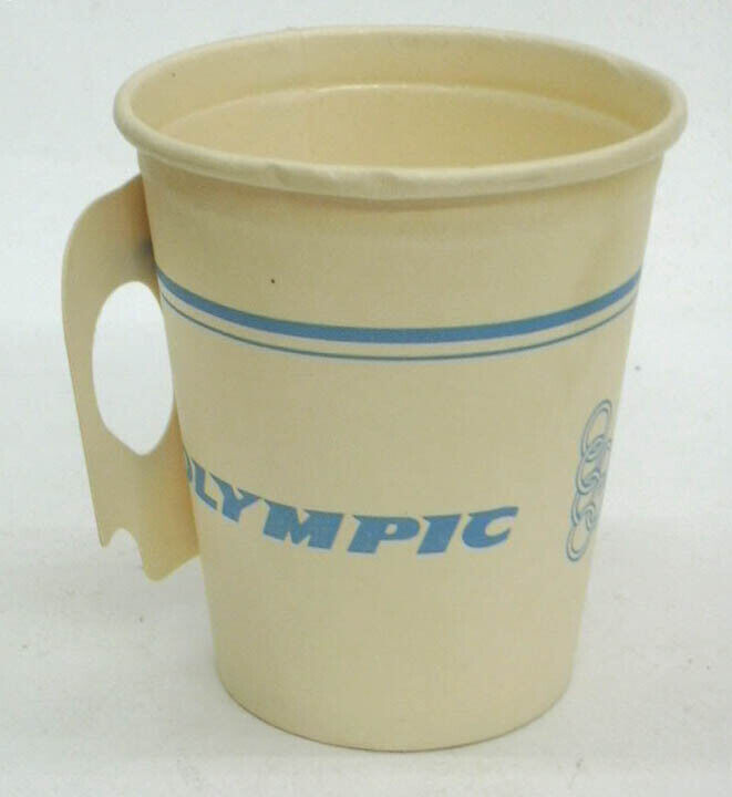 Olympic Airways airline 6 ounce paper coffee cup unused ca 1960s