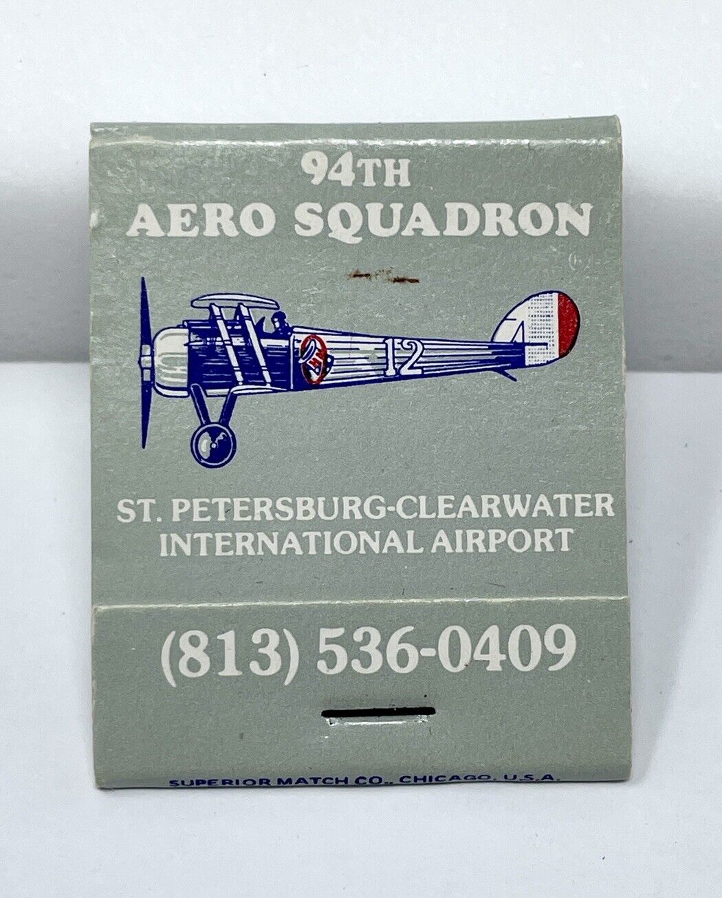 94th Aero Squadron Restaurant St. Petersburg Florida Airport Matchbook Full