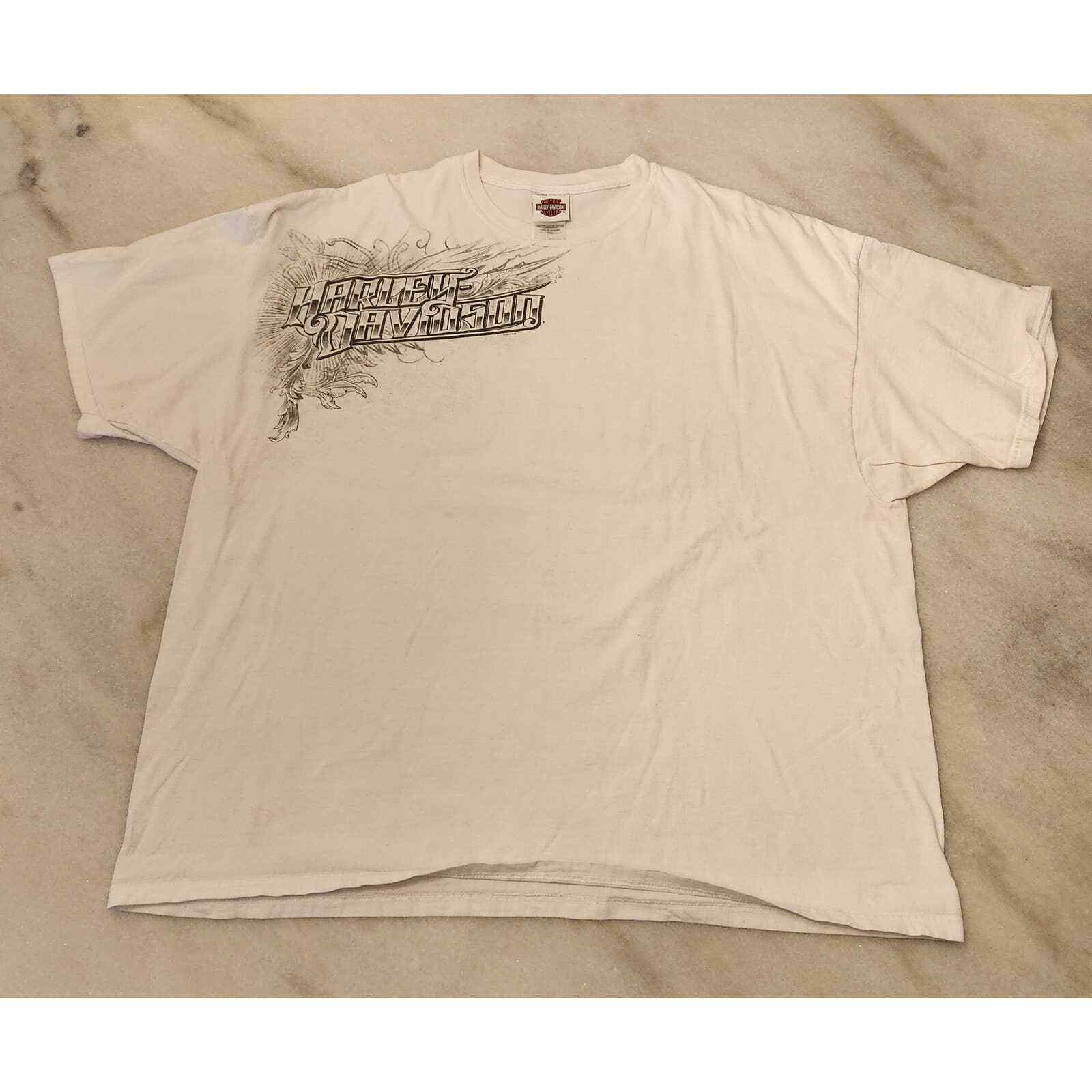 Harley Davidson Men\'s White Cotton Crewneck Las Vegas Graphic T-Shirt Size 3XL