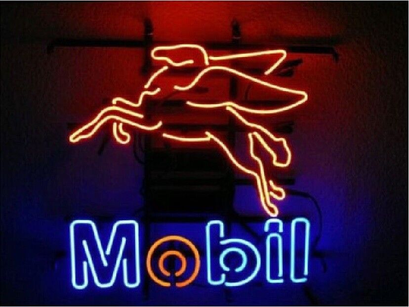 New Mobilgas Pegasus Horse Mobil Gas Oil Neon Light Sign Lamp 17\