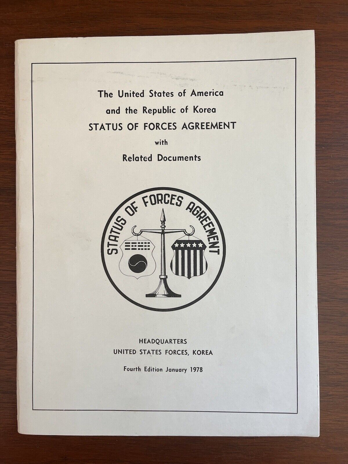 1978 United States of America And Republic of Korea Status of Forces Agreement