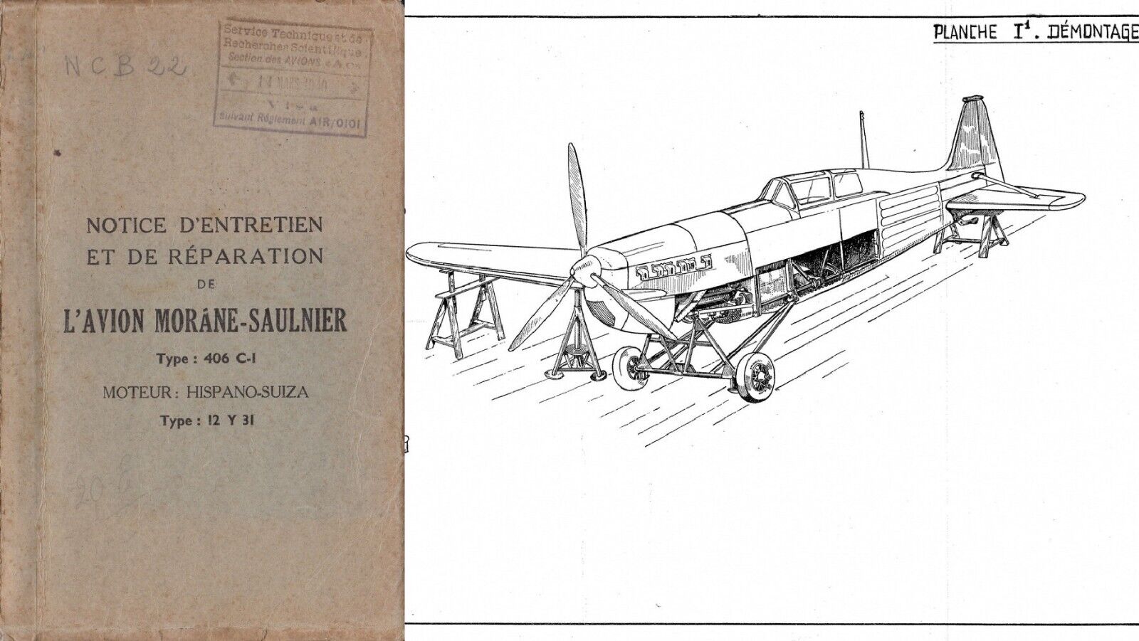 Morane-Saulnier MS406 Maintenance Manual 1940\'s French Fighter RARE WW2 Archive