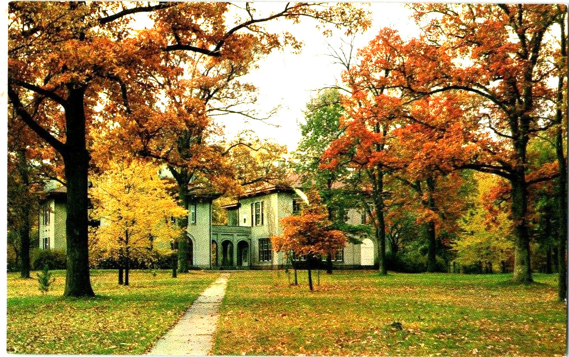 Urbana Junior College Stunning fall scene postcard a50