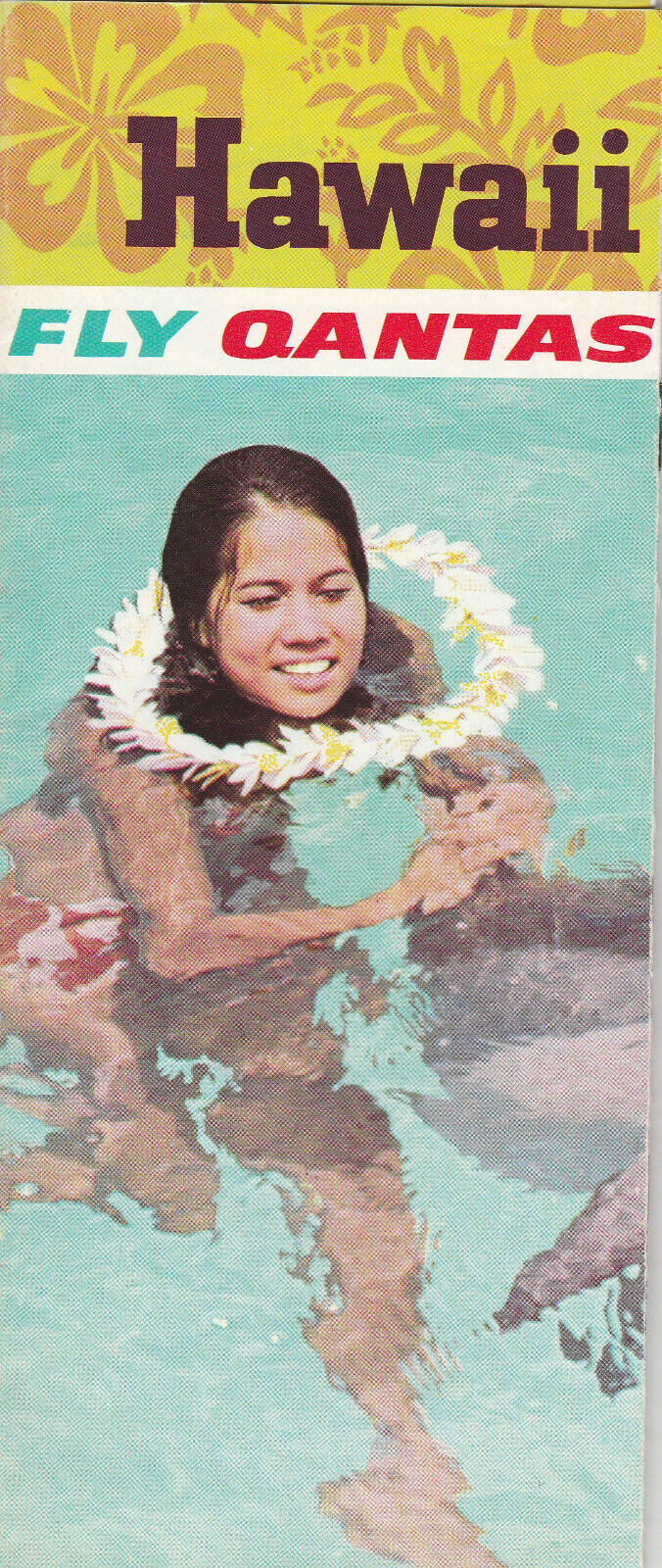 QANTAS Australia airline 1967 Hawaii promotion brochure