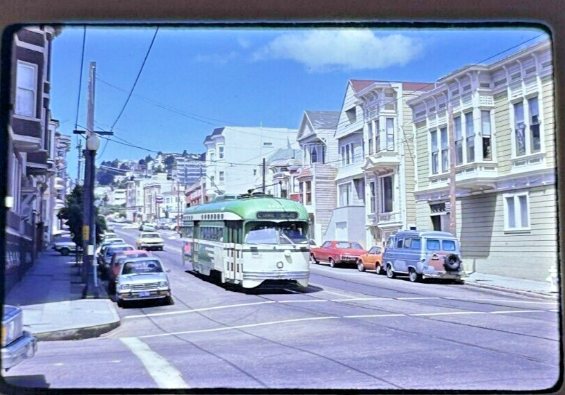 MUNI San Francisco Trolley PCC Streetcar c.1980 35mm slide
