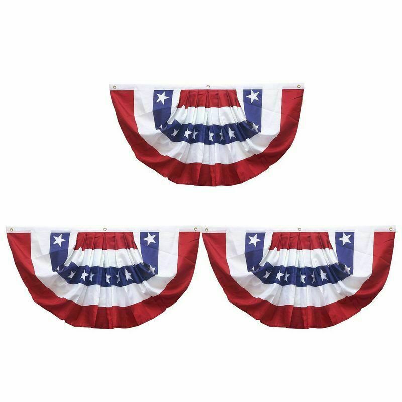 (3 Pack) 3x5 Ft USA AMERICAN BUNTING FLAG Americana PARADE BANNER bunting