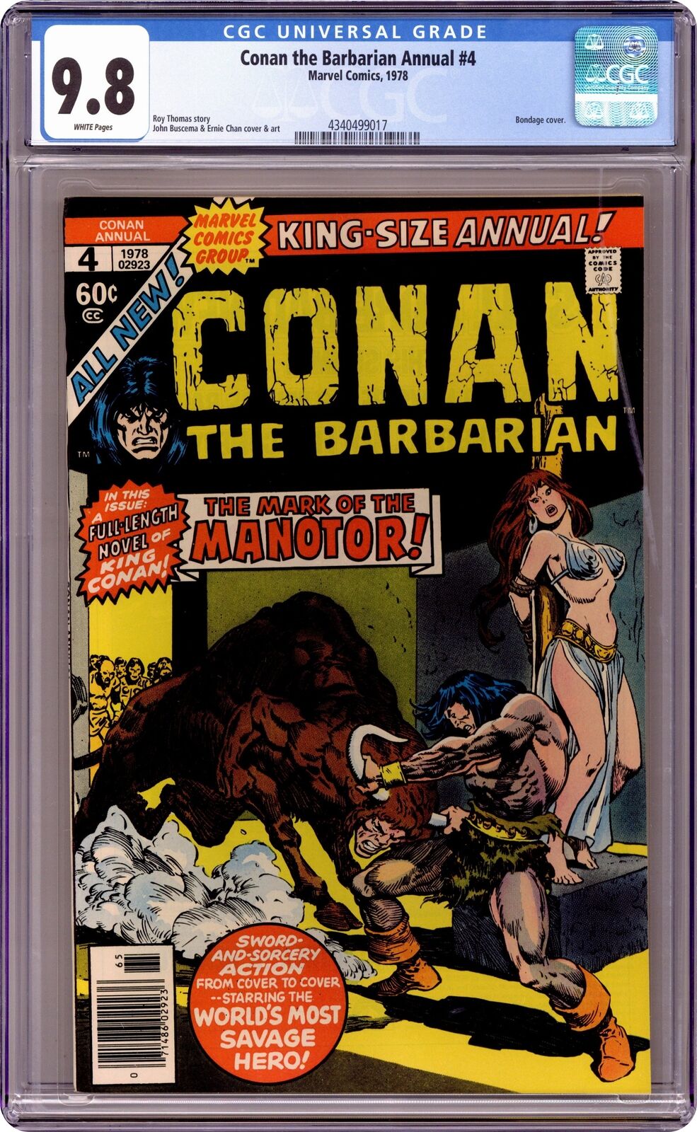 Conan the Barbarian Annual #4 CGC 9.8 1978 4340499017