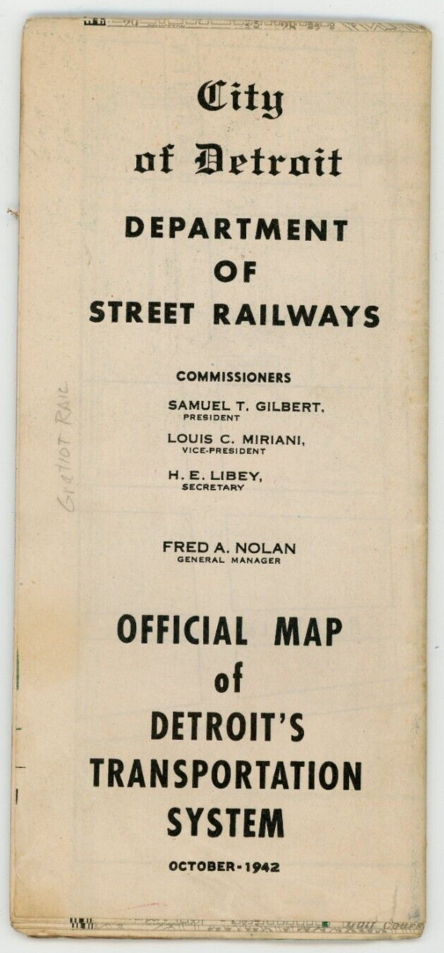Vintage Official Map Detroit\'s Transportation System Dept Of Street Railways