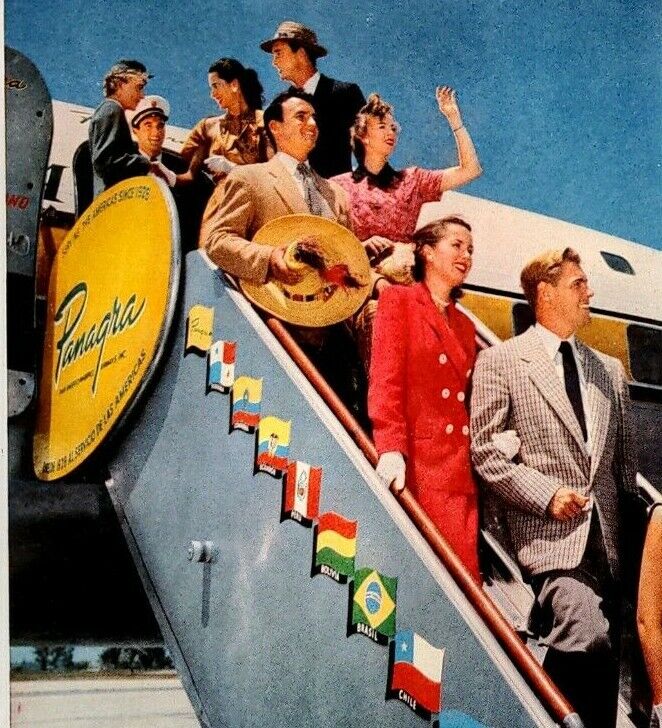 1951 Pan American Grace Airways El Inter Americano DC6 Buenos Aires Print Ad