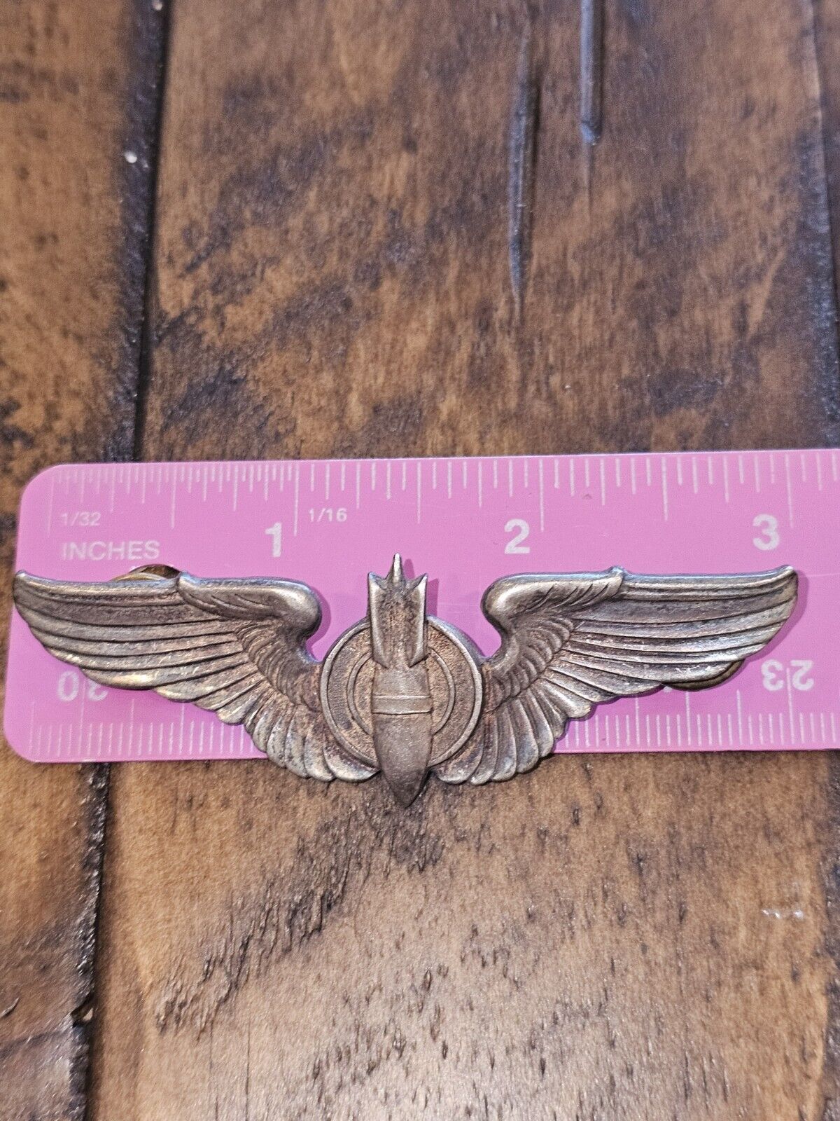 WWII Army AAC Air Corps Bombardier 3 1/8 Inch Wing L@@K Sterling