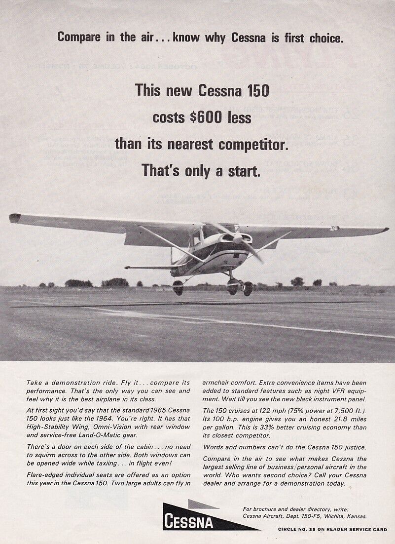 1964 Cessna 150 Aircraft ad 3/27/2024g
