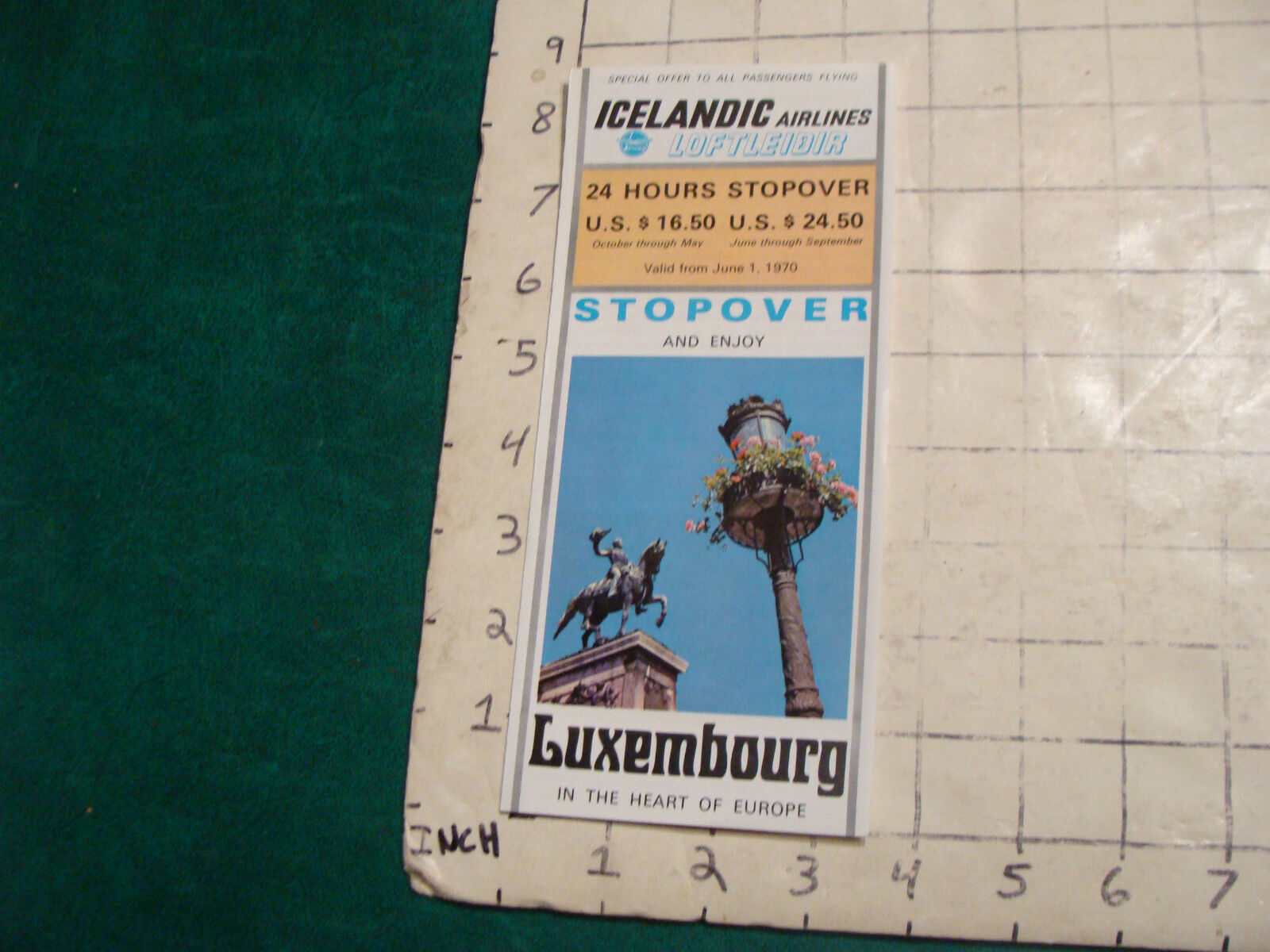 Vintage High Grade AIRLINE brochure: ICELANDIC airlines LOFTLEIDIR luxembourg 70