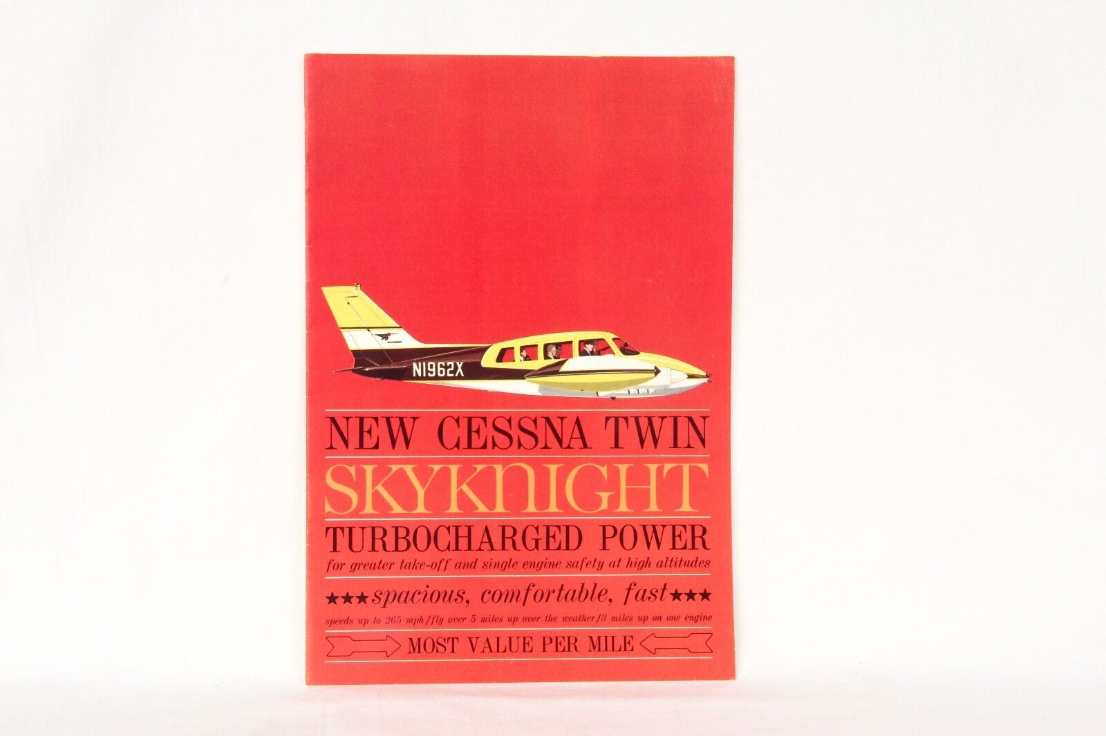 CESSNA New Skyknight Twin Turbo 1962 Factory Sales Brochure Vintage Color Gift