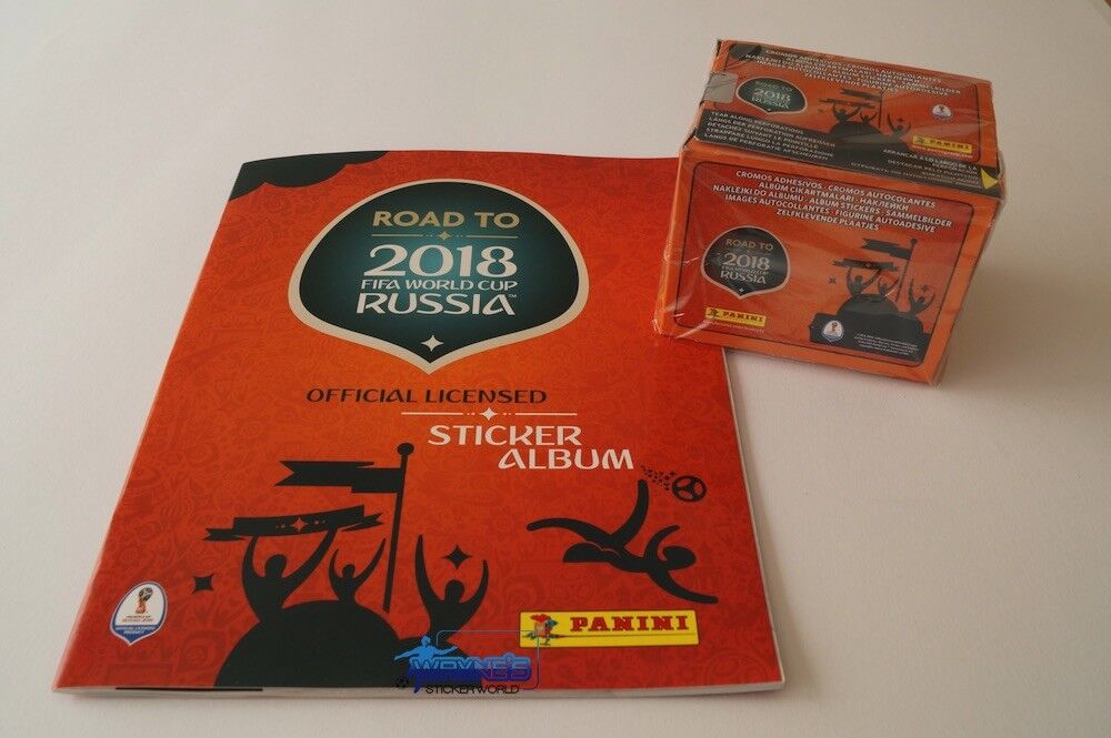 Panini Road to Russia 2018 Sticker Album + Display 50 Bags 250 Sticker Original Packaging