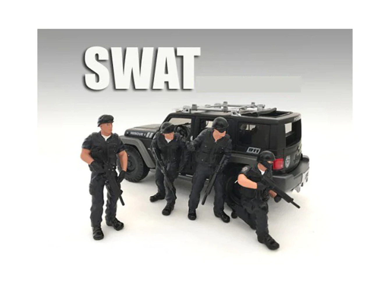 SWAT Team 4 Piece Figure Set For 1:24 Scale Models