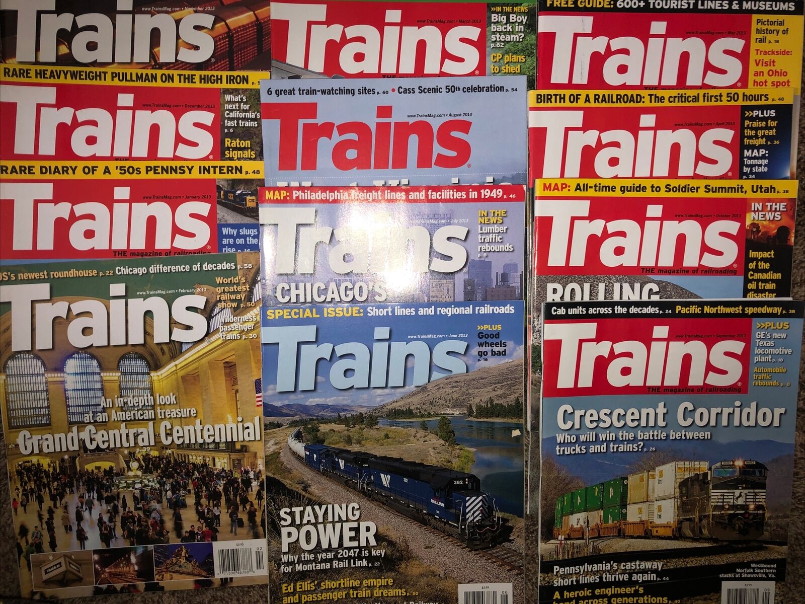 Trains 2013 Magazine 12 Issues Magazines