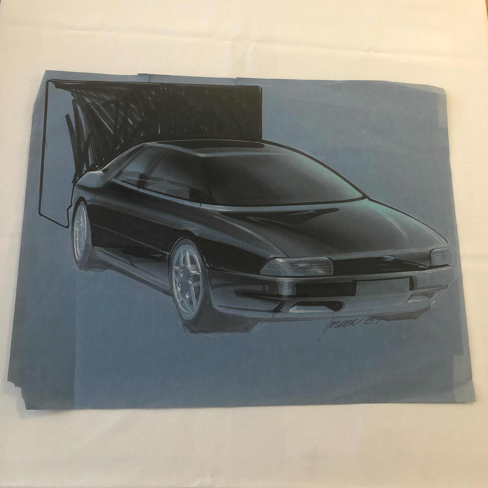 1987 Ford Concept Car Styling Art Design Illustration