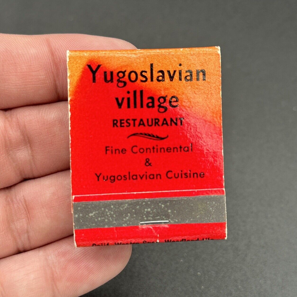 Vintage Matchbook Paper Matches - Yugoslavian Village Restaurant Los Angeles