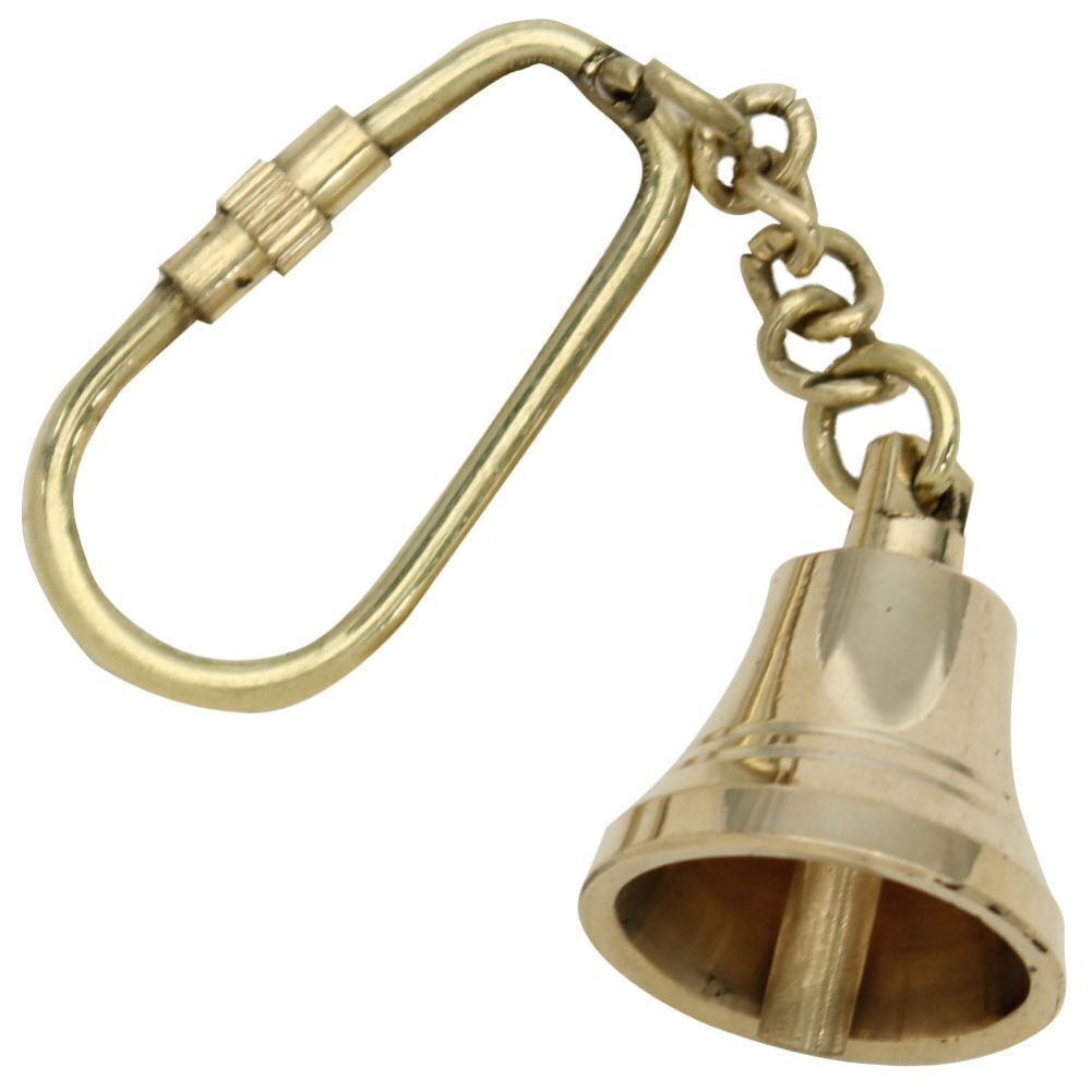 US Merchant Ship Bell Mariner Brass Nautical Keychain - Authentic Bell Sound