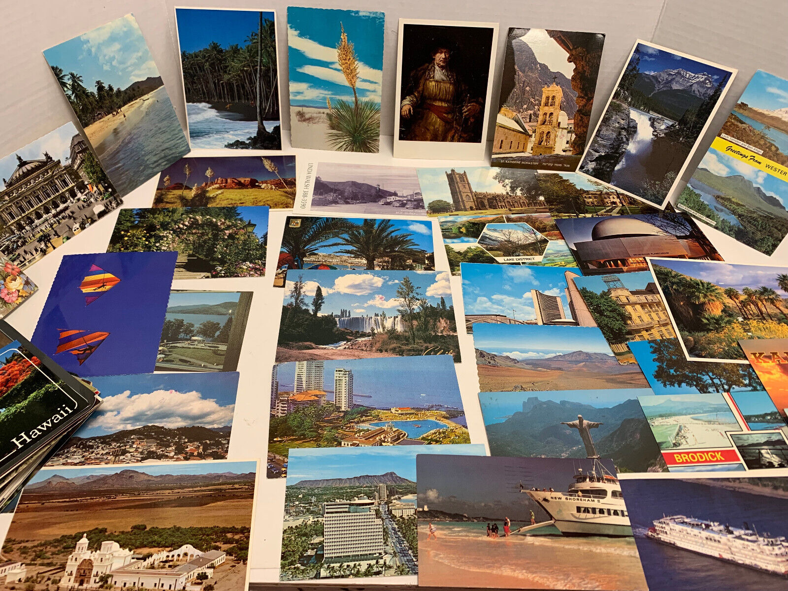Lot of 100 Used Postcards From All Over The World 1960-1990s All Posted Assorted