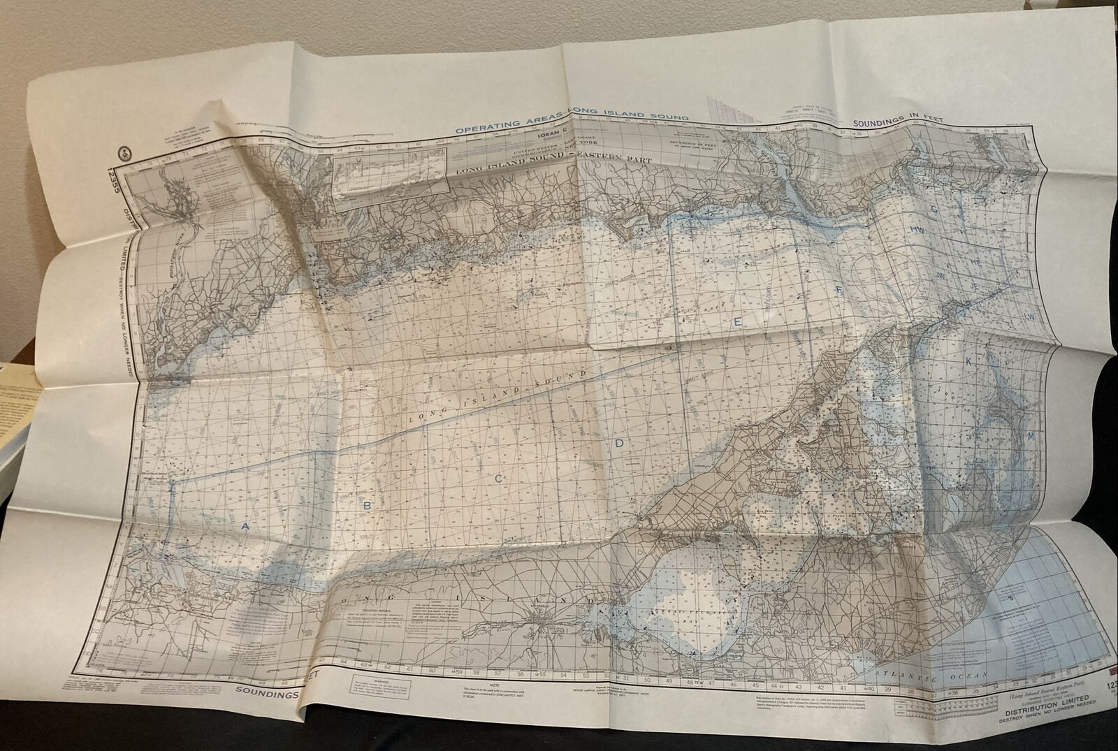 1980 Nautical Map of Long Island Sound Eastern Part New York