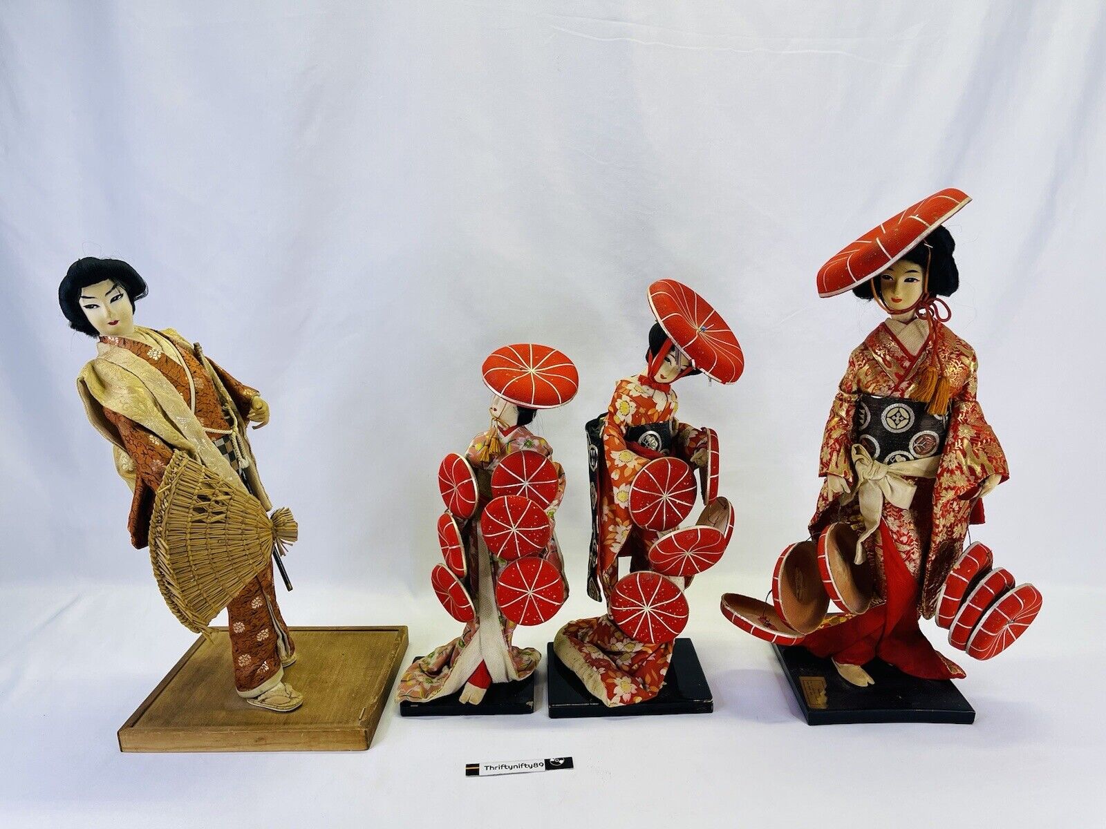 VINTAGE Geisha Doll LOT 4 Exquisite Dolls. Beautiful Front/Back. SEE PICS