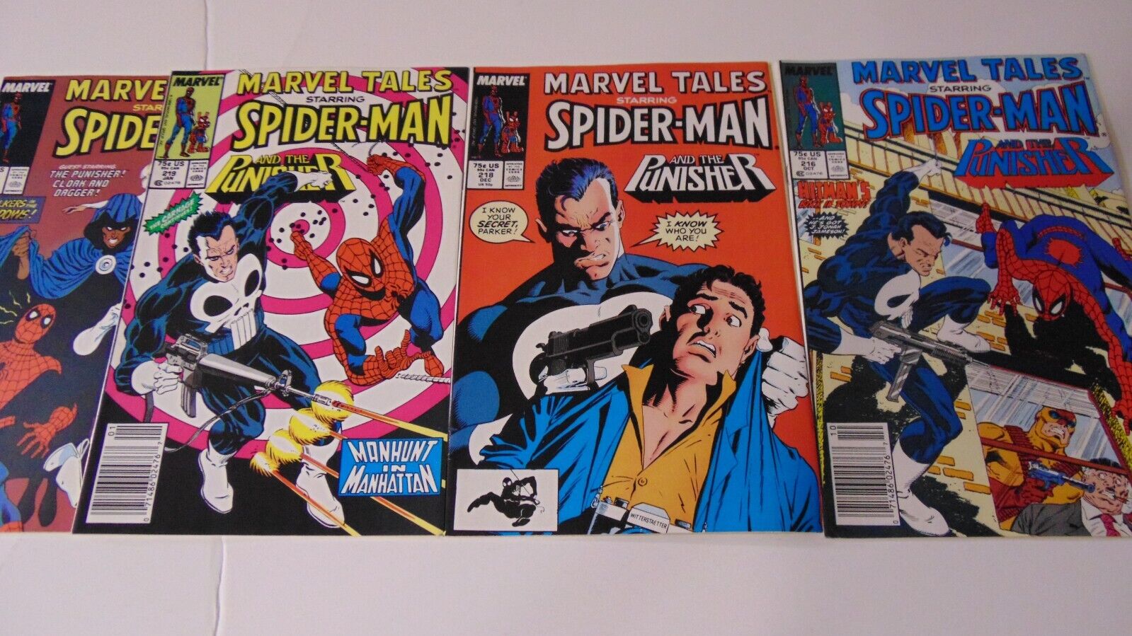 MARVEL TALES SPIDERMAN #216 218 219 220 LOT (1988) EPIC PUNISHER COVER\'S & STORY