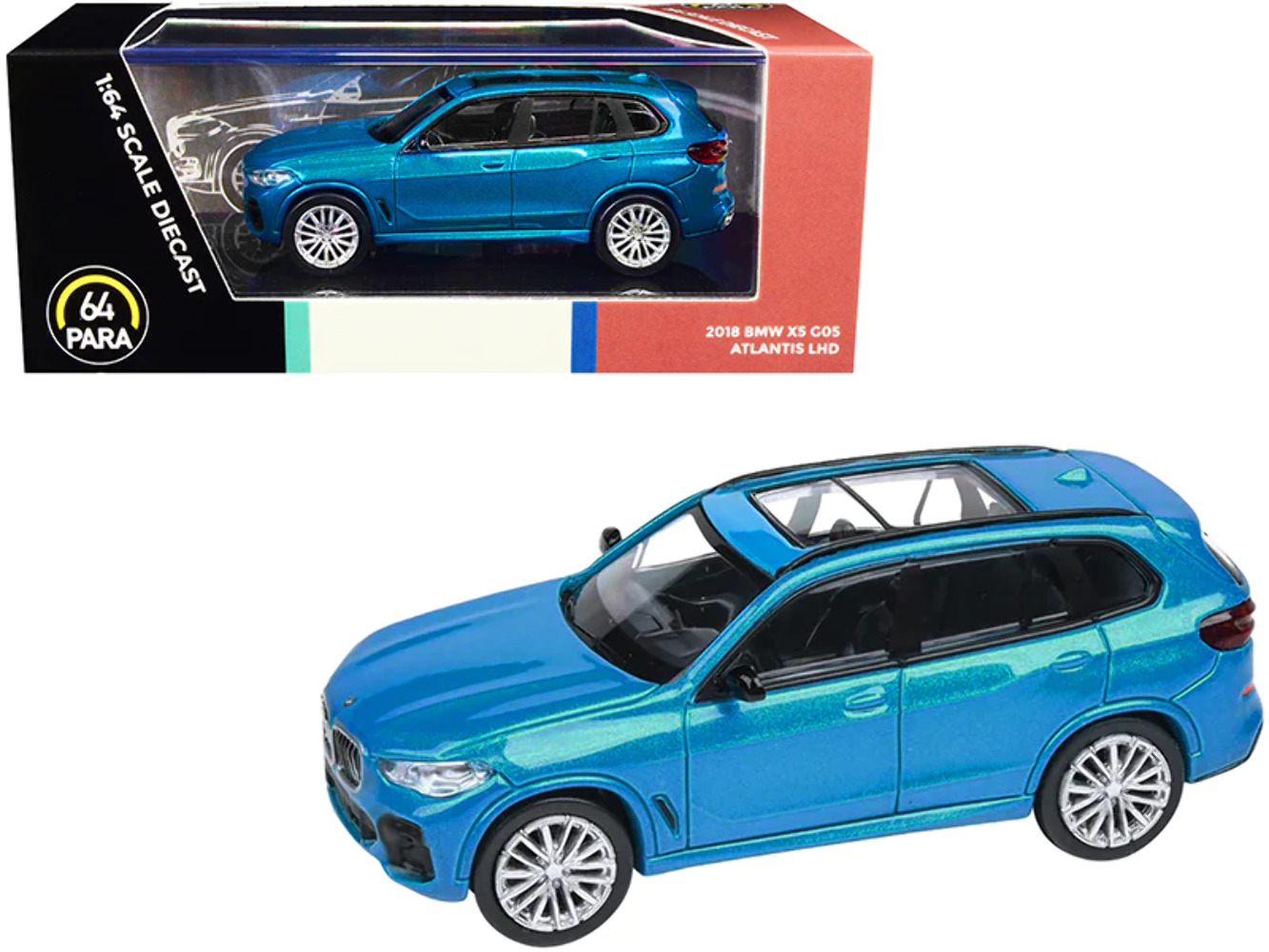 2018 BMW X5 G05 with Sunroof Atlantis Blue Metallic 1/64 Diecast Model Car