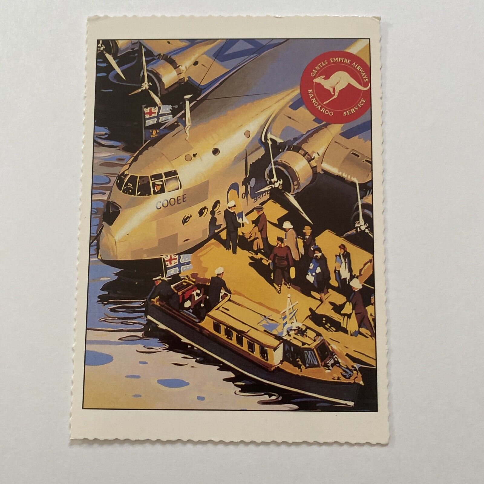 Qantas Empire Airways Flying Boat COOEE VH-AFB 1938 Postcard