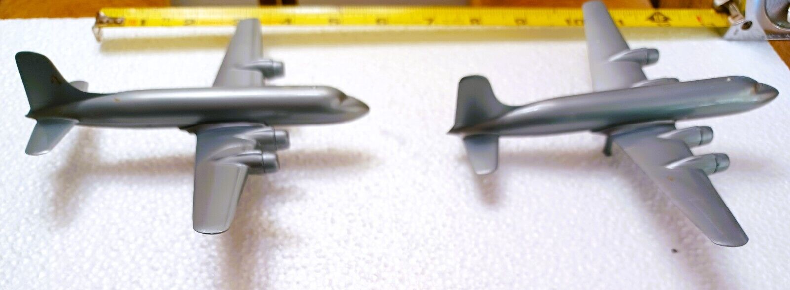 McDonnell Douglas  2 DC-6 Model Aircraft with stand support needs props 7x51/2